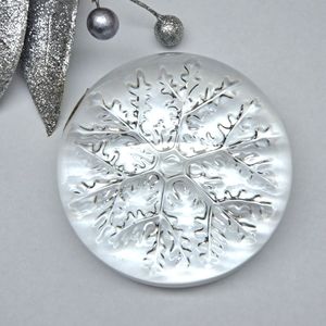 Crystal French Lead Crystal Paperweight Clear Dome Snowflake Desk Office Curio